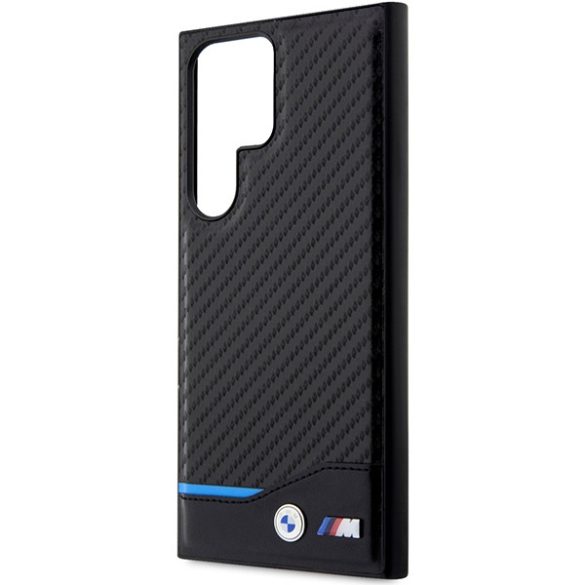 BMW BMHCS23L22NBCK Samsung Galaxy S23 UltraS918 fekete bőr carbon tok