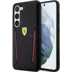   Ferrari FEHCS23MNPYK Samsung Galaxy S23+ S916 fekete keménytok Carbon kontrasztos szegélyek