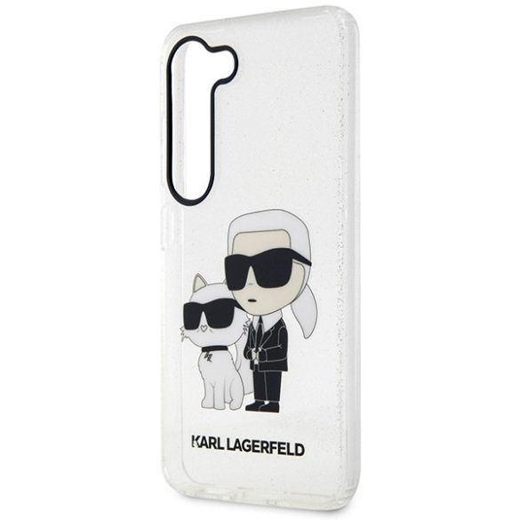 Karl Lagerfeld KLHCS23MHNKCTGT Samsung Galaxy S23+ S916 átlátszó keménytok Glitter Karl&Choupette