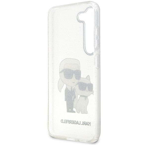 Karl Lagerfeld KLHCS23MHNKCTGT Samsung Galaxy S23+ S916 átlátszó keménytok Glitter Karl&Choupette