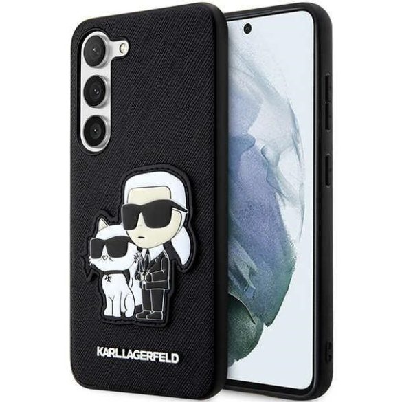 Karl Lagerfeld KLHCS23MSANKCPK Samsung Galaxy S23+ S916 keménytok fekete Saffiano Karl & Choupette