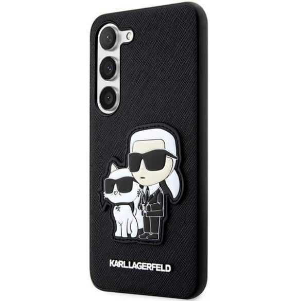 Karl Lagerfeld KLHCS23MSANKCPK Samsung Galaxy S23+ S916 keménytok fekete Saffiano Karl & Choupette