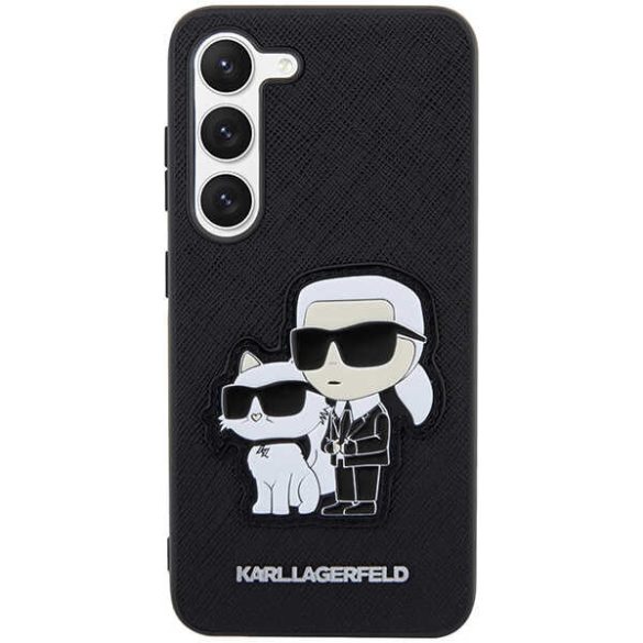 Karl Lagerfeld KLHCS23MSANKCPK Samsung Galaxy S23+ S916 keménytok fekete Saffiano Karl & Choupette