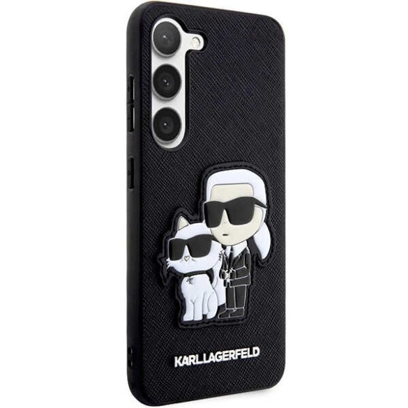 Karl Lagerfeld KLHCS23MSANKCPK Samsung Galaxy S23+ S916 keménytok fekete Saffiano Karl & Choupette