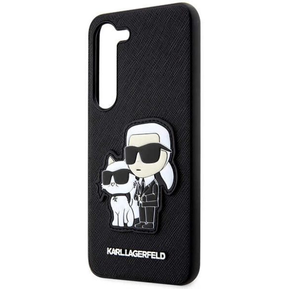 Karl Lagerfeld KLHCS23MSANKCPK Samsung Galaxy S23+ S916 keménytok fekete Saffiano Karl & Choupette