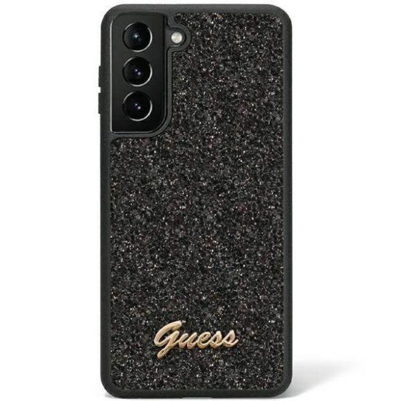 Guess GUHCS23MHGGSHK S23+ S916 fekete Glitter Script keménytok