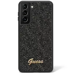   Guess GUHCS23LHGGSHK S23 Ultra S918 fekete Glitter Script keménytok
