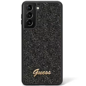 Guess GUHCS23LHGGSHK S23 Ultra S918 fekete Glitter Script keménytok