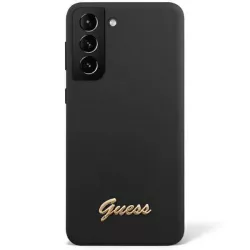   Guess GUHCS23LSLSMK S23 Ultra S918 fekete szilikon vintage arany logós keménytok
