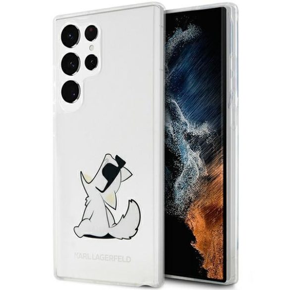 Karl Lagerfeld KLHCS23LCFNRC Samsung Galaxy S23 UltraS918 átlátszó keménytok Choupette Fun Karl Lagerfeld