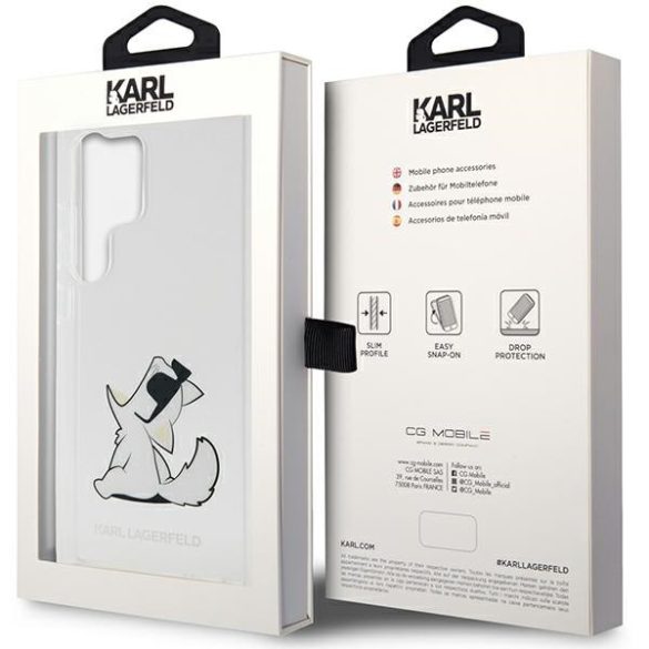 Karl Lagerfeld KLHCS23LCFNRC Samsung Galaxy S23 UltraS918 átlátszó keménytok Choupette Fun Karl Lagerfeld