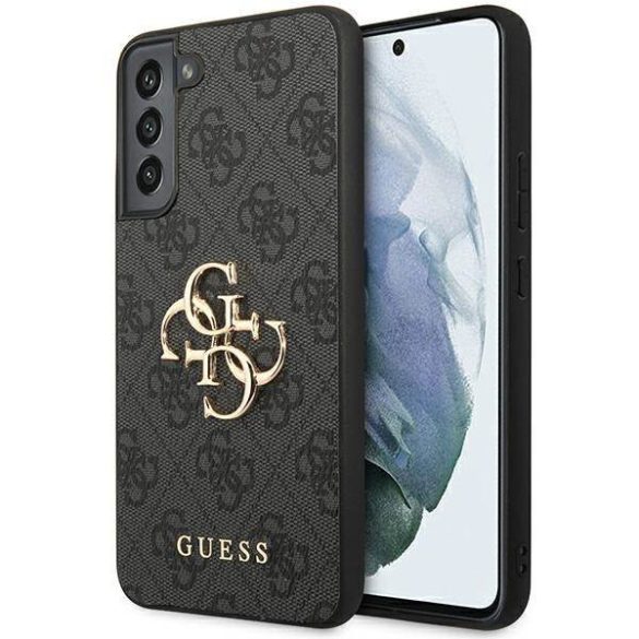 Guess GUHCS23M4GMGGR S23+ S916 szürke 4G nagy fém logós keménytok