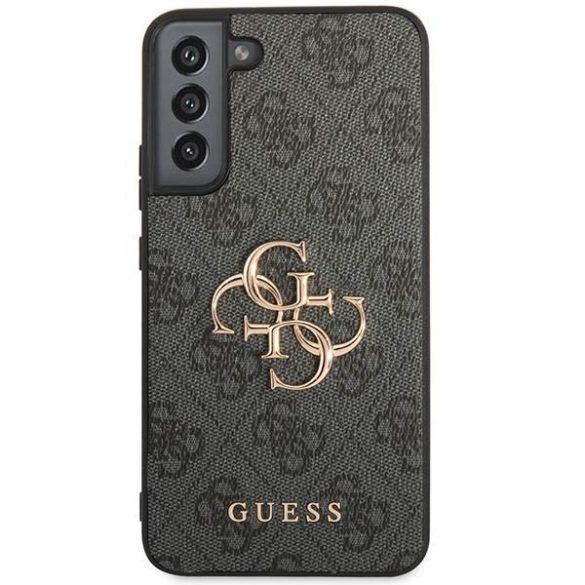 Guess GUHCS23M4GMGGR S23+ S916 szürke 4G nagy fém logós keménytok