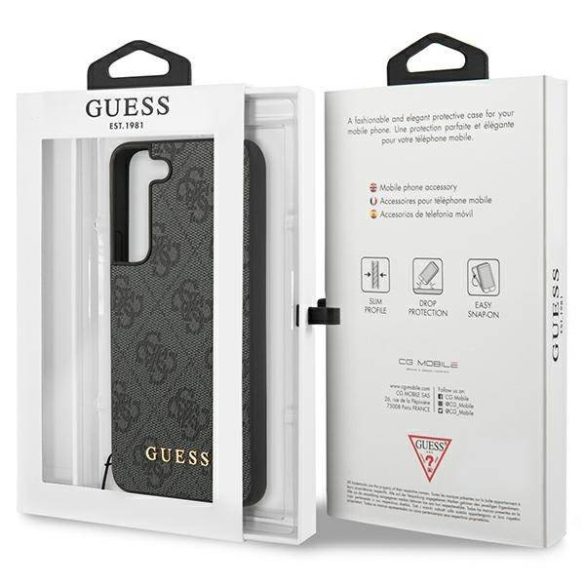 Guess GUHCS23MGF4GGR S23+ S916 szürke 4G Charms Collection keménytok