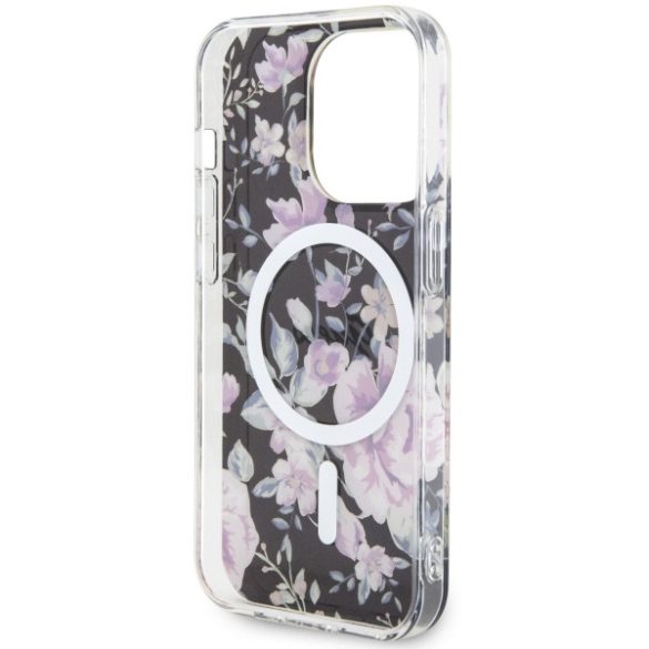 Guess GUHMP14LHCFWSK iPhone 14 Pro 6.1" fekete keménytok  Flower MagSafe virág