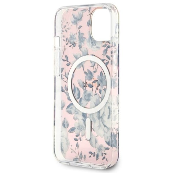 Guess GUHMP14MHCFWWSP iPhone 14 Plus / / 15 Plus 6.7" rózsaszín keménytok Flower MagSafe