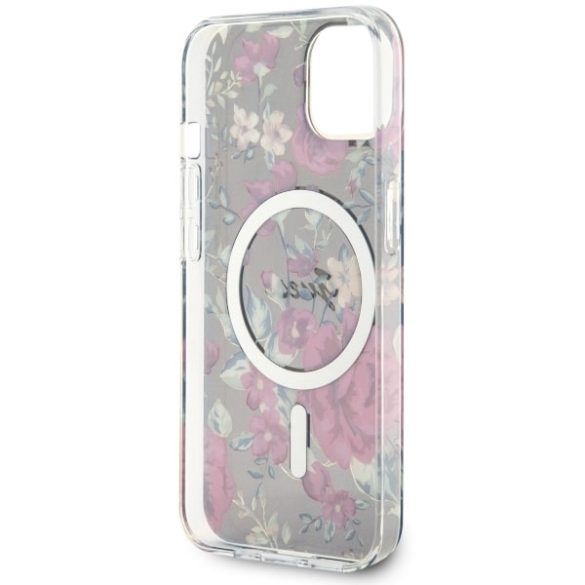 Guess GUHMP14MHCFWSA iPhone 14 Plus / 15 Plus 6.7" khaki színű keménytok Flower MagSafe