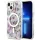 Guess GUHMP14MHCFWST iPhone 14 Plus 6.7" átlátszó keménytok Flower MagSafe