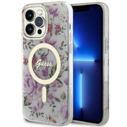   Guess GUHMP14XHCFWST iPhone 14 Pro Max 6.7" átlátszó keménytok Virág MagSafe