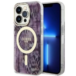   Guess GUHMP14XHLEOPWWP iPhone 14 Pro Max 6.7" rózsaszín keménytok Leopard MagSafe