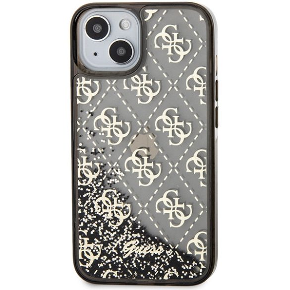 Guess GUHCP14SLC4PSGK iPhone 14 / 15 / 13 6.1" fekete keménytok Liquid Glitter Transculent