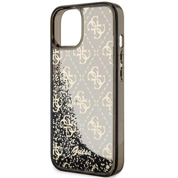 Guess GUHCP14SLC4PSGK iPhone 14 / 15 / 13 6.1" fekete keménytok Liquid Glitter Transculent