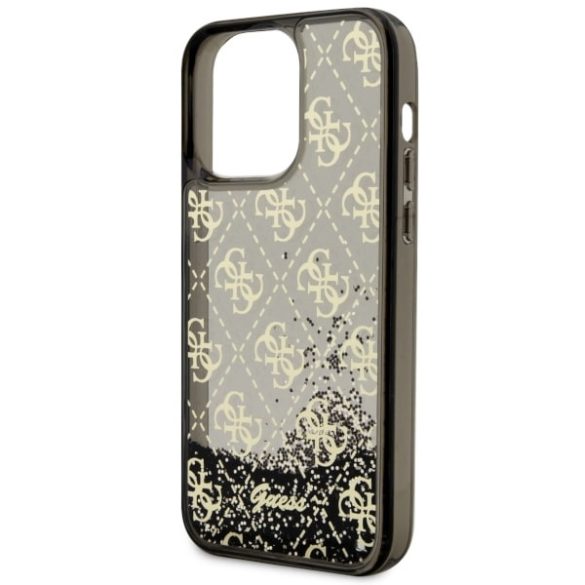 Guess GUHCP14XLC4PSGK iPhone 14 Pro Max 6.7" fekete/arany keménytok folyékony Glitter 4G Transculent