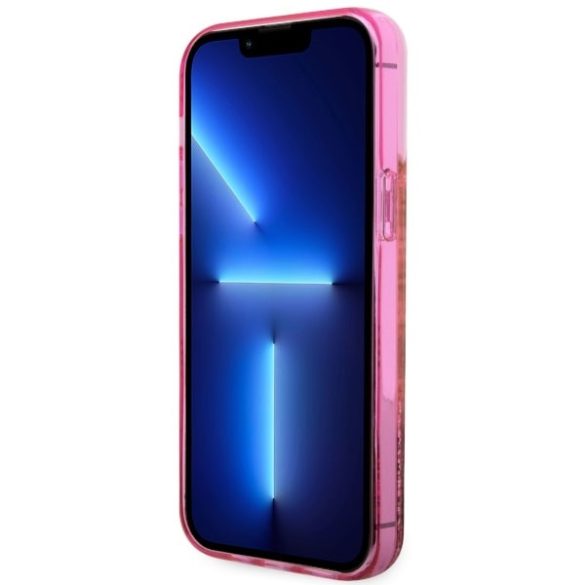 Guess GUHCP14LLC4PSGP iPhone 14 Pro 6.1" rózsaszín keménytok folyékony Glitter 4G Transculent