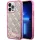 Guess GUHCP14XLC4PSGP iPhone 14 Pro Max 6.7" rózsaszín keménytok folyékony Glitter 4G Transculent