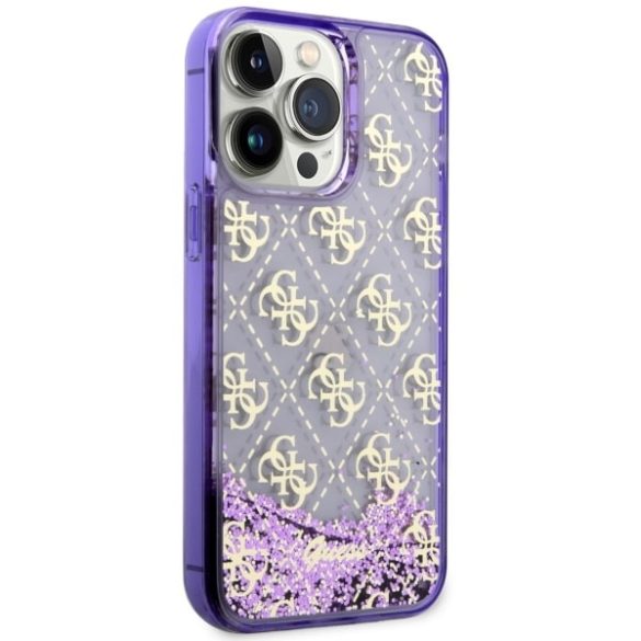 Guess GUHCP14XLC4PSGU iPhone 14 Pro Max 6.7" lila keménytok folyékony Glitter 4G Transculent iPhone 14 Pro Max 6.7" lila keménytok