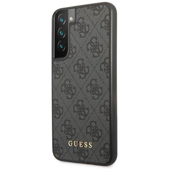 Guess GUHCS23SG4GFGR S23 S911 szürke 4G fém arany logós keménytok