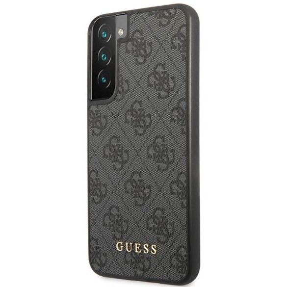 Guess GUHCS23MG4GFGR S23+ S916 szürke 4G fém arany logós keménytok