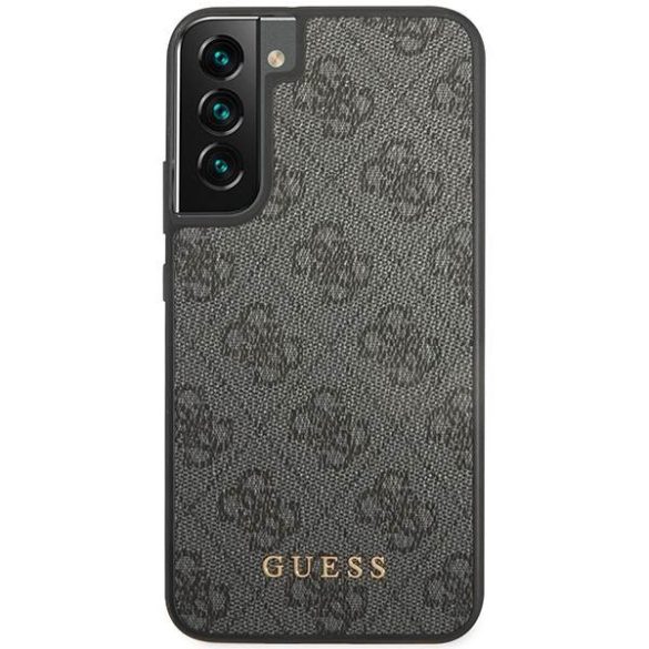 Guess GUHCS23MG4GFGR S23+ S916 szürke 4G fém arany logós keménytok