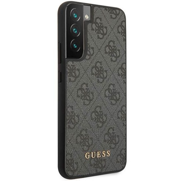 Guess GUHCS23MG4GFGR S23+ S916 szürke 4G fém arany logós keménytok