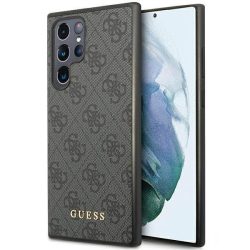   Guess GUHCS23LG4GFGR S23 Ultra S918 szürke 4G fém arany logós keménytok