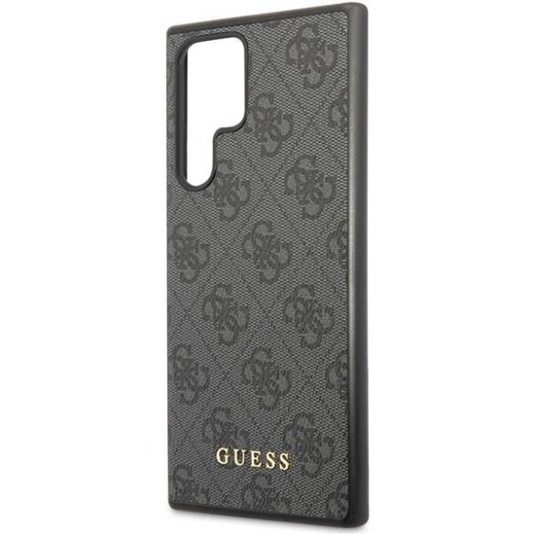 Guess GUHCS23LG4GFGR S23 Ultra S918 szürke 4G fém arany logós keménytok