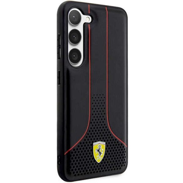 Ferrari FEHCS23SPCSK Samsung Galaxy S23 S911 fekete keménytok perforált 296 P