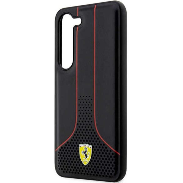 Ferrari FEHCS23MPCSK Samsung Galaxy S23+ S916 fekete keménytok perforált 296 P