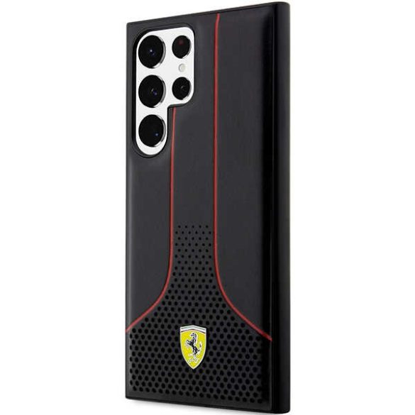 Ferrari FEHCS23LPCSK Samsung Galaxy S23 UltraS918 fekete keménytok perforált 296 P