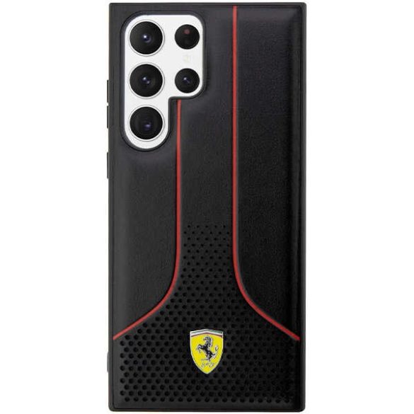 Ferrari FEHCS23LPCSK Samsung Galaxy S23 UltraS918 fekete keménytok perforált 296 P