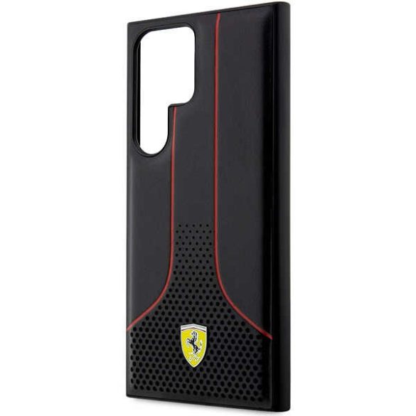 Ferrari FEHCS23LPCSK Samsung Galaxy S23 UltraS918 fekete keménytok perforált 296 P