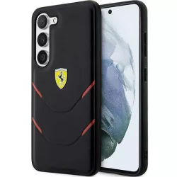   Ferrari FEHCS23MPBAK Samsung Galaxy S23+ S916 fekete keménytok forró bélyegző vonalak
