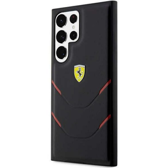 Ferrari FEHCS23LPBAK Samsung Galaxy S23 UltraS918 fekete keménytok  Hot Stamp Lines