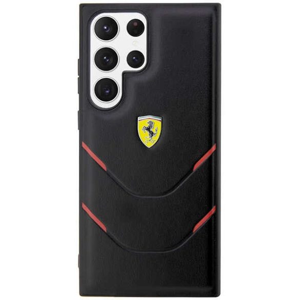 Ferrari FEHCS23LPBAK Samsung Galaxy S23 UltraS918 fekete keménytok  Hot Stamp Lines