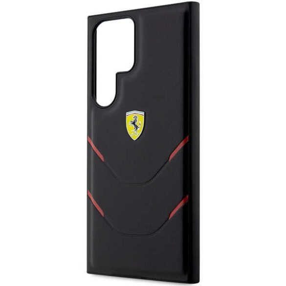 Ferrari FEHCS23LPBAK Samsung Galaxy S23 UltraS918 fekete keménytok  Hot Stamp Lines