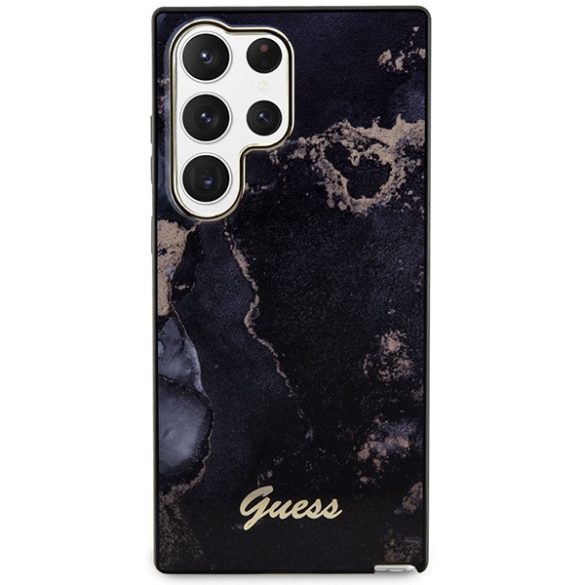 Guess GUHCS23LHTMRSK Samsung Galaxy S23 UltraS918 fekete keménytok Golden Marble kollekció