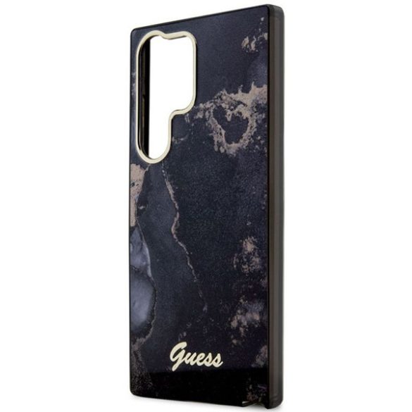 Guess GUHCS23LHTMRSK Samsung Galaxy S23 UltraS918 fekete keménytok Golden Marble kollekció