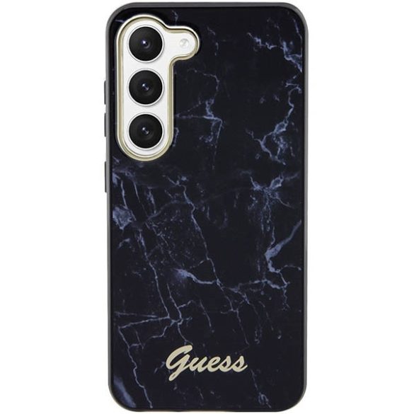 Guess GUHCS23SPCUMAK Samsung Galaxy S23 S911 fekete keménytok  Márvány