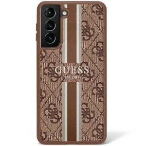 Guess GUHCS23SP4RPSW S23 S911 barna 4G Printed Stripe keménytok