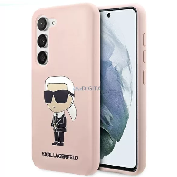 Karl Lagerfeld KLHCS23MSNIKBCP S23+ S916 rózsaszín szilikon ikonikus keménytok